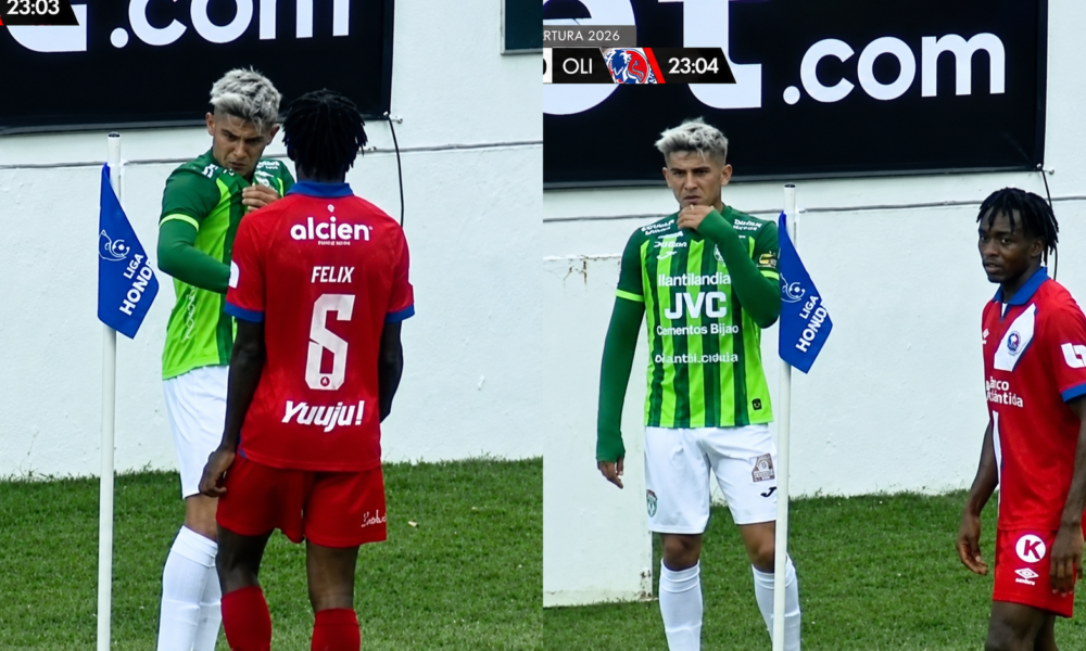 Chuy Pérez realiza un gesto durante su enfrentamiento con Félix García en el Marathón vs Olimpia