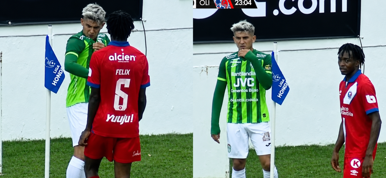 Chuy Pérez realiza un gesto durante su enfrentamiento con Félix García en el Marathón vs Olimpia