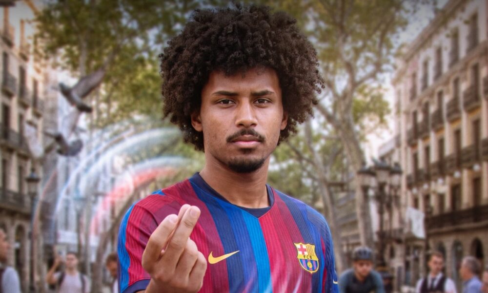 Karim Adeyemi celebra un gol con el Barcelona durante la temporada 2026-27